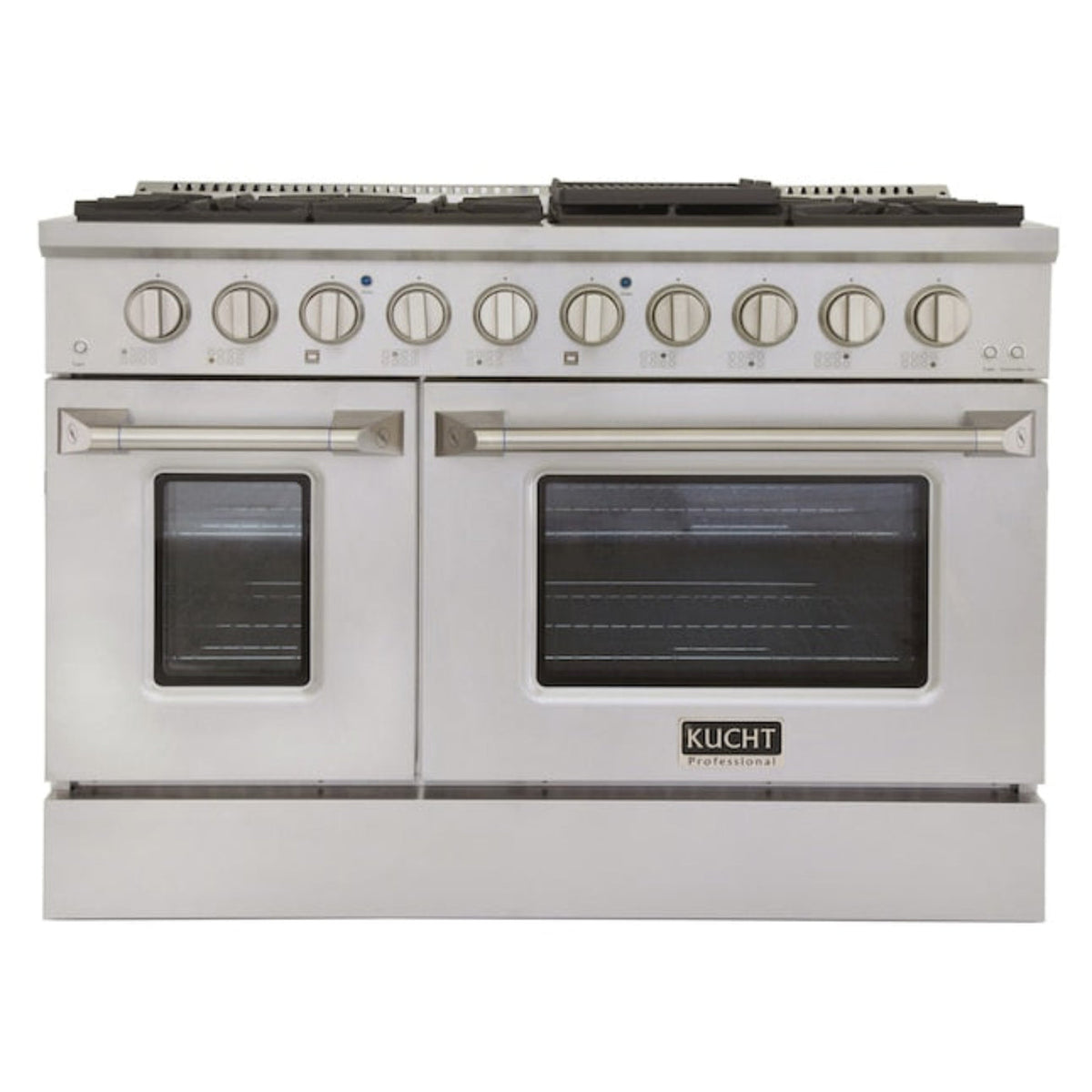 Kucht Professional 48 in. 6.7 cu ft. Natural Gas Range with Silver Knobs - KNG481-S