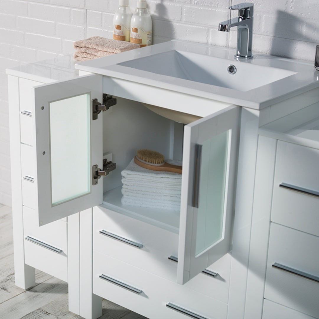 Blossom Sydney 84 Inch Bathroom Vanity with Side Cabinet - V8001 84S 01