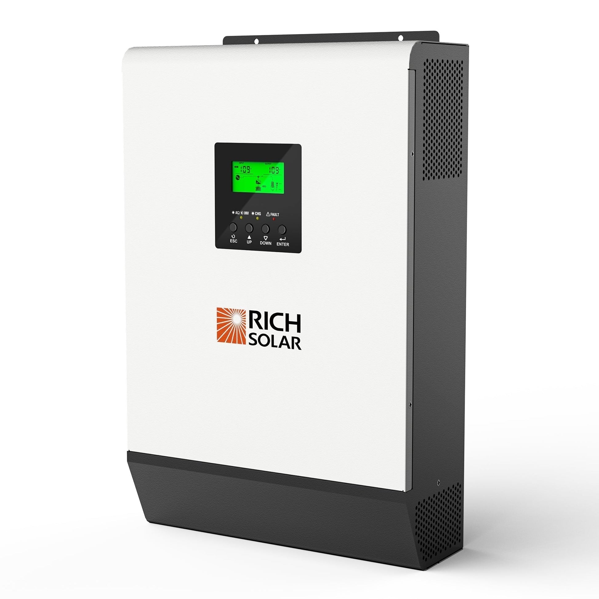 RICH SOLAR Hybrid Off-Grid Inverter | 2400W 24V 120A Output + 2.4kW Solar Input | 80A MPPT Charge Controller Grid Feedback Optional