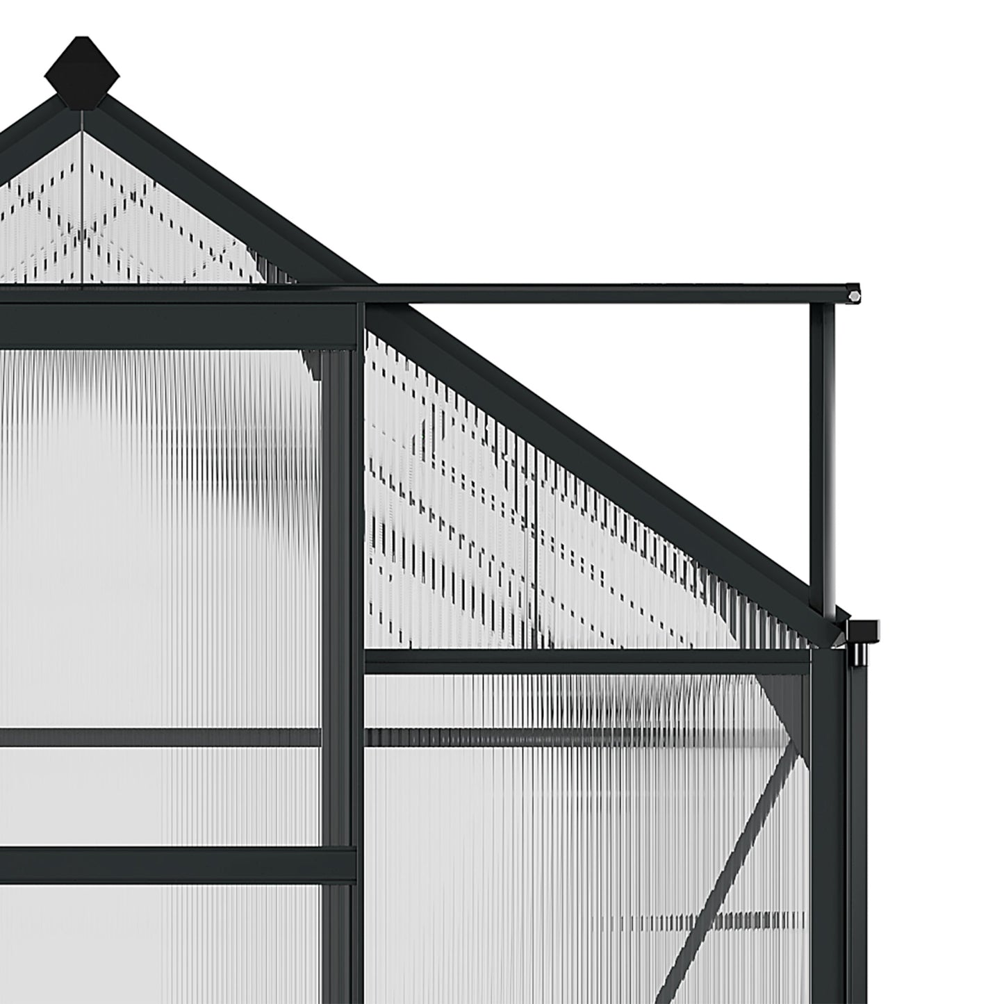 Outsunny BloomGreen 6' x 8' Greenhouse with Rain Gutter and Roof Vent Gray - 845-059GY