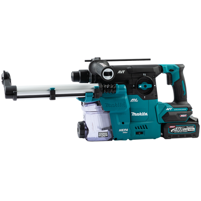Makita GRH08M1W 40V max XGT Brushless Cordless 1‑3/16" SDS‑PLUS AVT Rotary Hammer Kit w/Dust Extractor, AFT, AWS Capable (4.0Ah) -  GRH08M1W