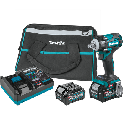 Makita 40V MAX XGT Brushless Cordless 4-Speed 1/2 In. Sq. Drive Impact Wrench Kit w/ Friction Ring Anvil (2.5Ah) - GWT04D