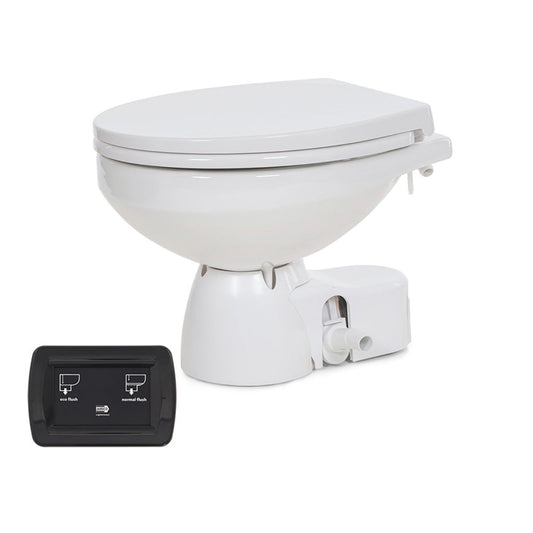 Jabsco Quiet Flush E2 Raw Water Toilet Regular Bowl - 24V  Soft Close Lid - CWR-100818