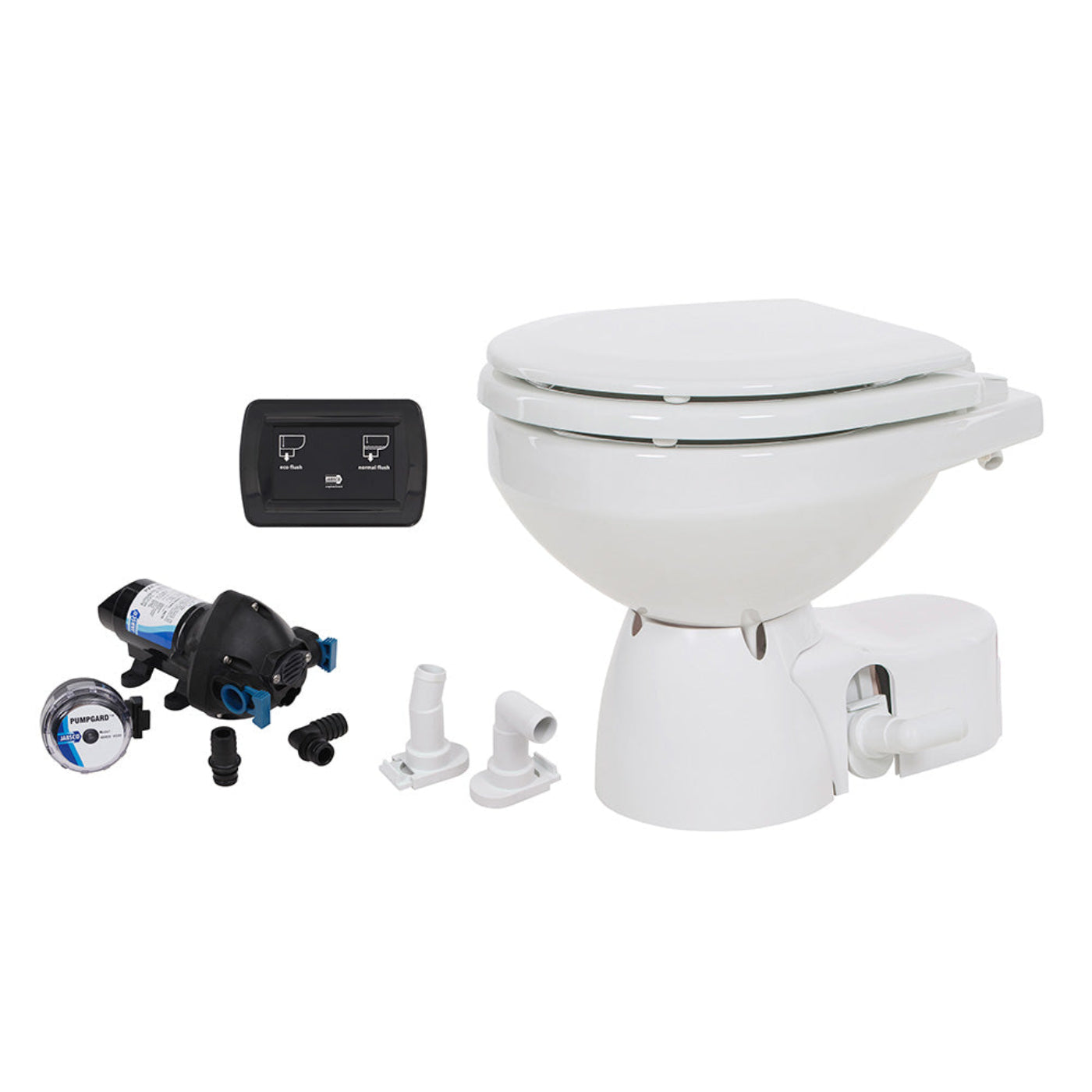 Jabsco Quiet Flush E2 Raw Water Toilet Compact Bowl - 12V - Soft Close Lid  - CWR-102563