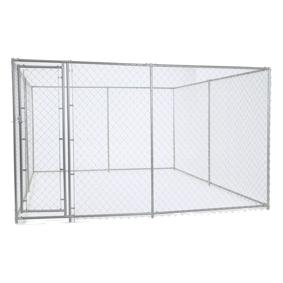 Lucky Dog 10 x 10 Foot Heavy Duty Outdoor Chain Link Dog Kennel w/ Door (2 Pack) - 109028