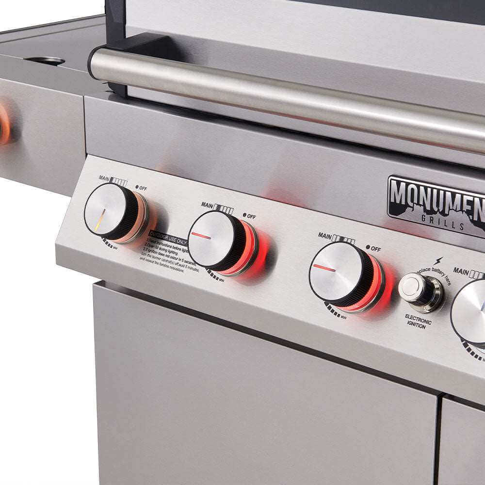 Monument Grills Denali 605 Series | 6 Burner Smart Tech Propane Gas Grill in Stainless Steel (Natural Gas Convertible) - D605