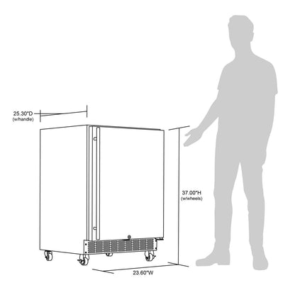 Newair - 24” 160-Can Built-in/Portable Weatherproof Outdoor Beverage Fridge NOF160SS00 - Stainless Steel w/ Auto-Closing Door & Easy Glide Casters