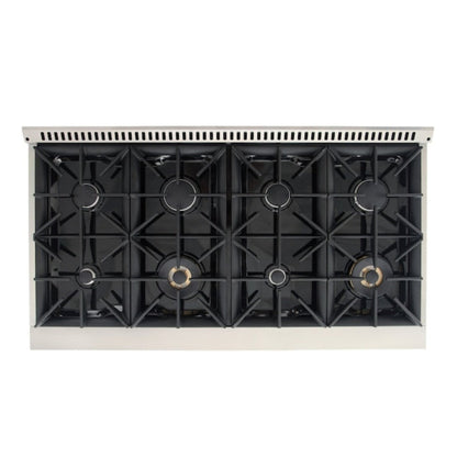 Kucht 48" Pro-Style Propane Gas Dual Fuel Range in White with Rose Gold Accents, KDF482/LP-W-ROSE - KDF482/LP-W-ROSE