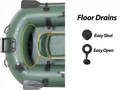 Sea Eagle Stealth Stalker STS10 Inflatable Portable Frameless Fishing Boat Pro Package Green STS10K_P New - STS10K_P