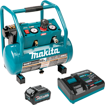 Makita (AC001GM1) 40V MAX XGT Brushless Cordless 2 Gallon Quiet Series Compressor Kit (4.0Ah) - AC001GM1