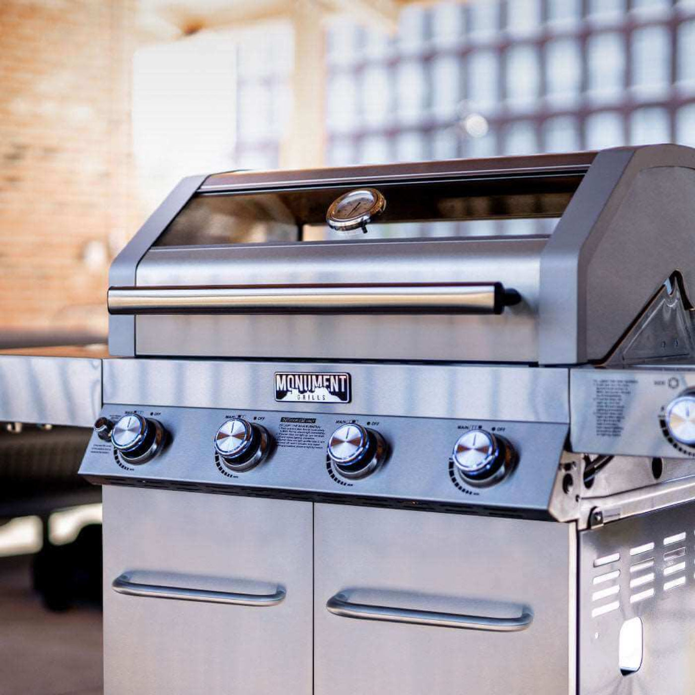 Monument Grills Classic 41847NG Series | 4 Burner Propane Gas Grill in Stainless Steel  (Natural Gas Convertible) - 41847NG