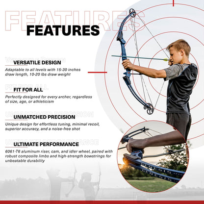 Genesis Archery Original Right Hand Compound Bow Kit w/Arrows & Quiver (3 Pack) - 323584