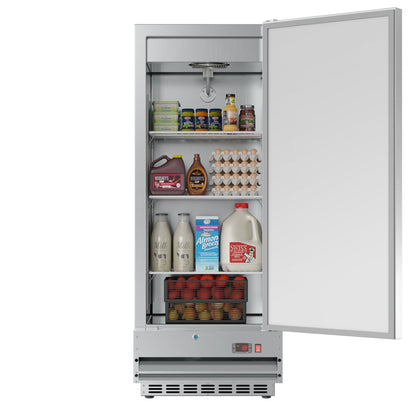 KOOLMORE 25 in. Commercial Stainless Steel 1-Door Reach-In Refrigerator, 12 cu. ft.  - RIR-1D-SS12C