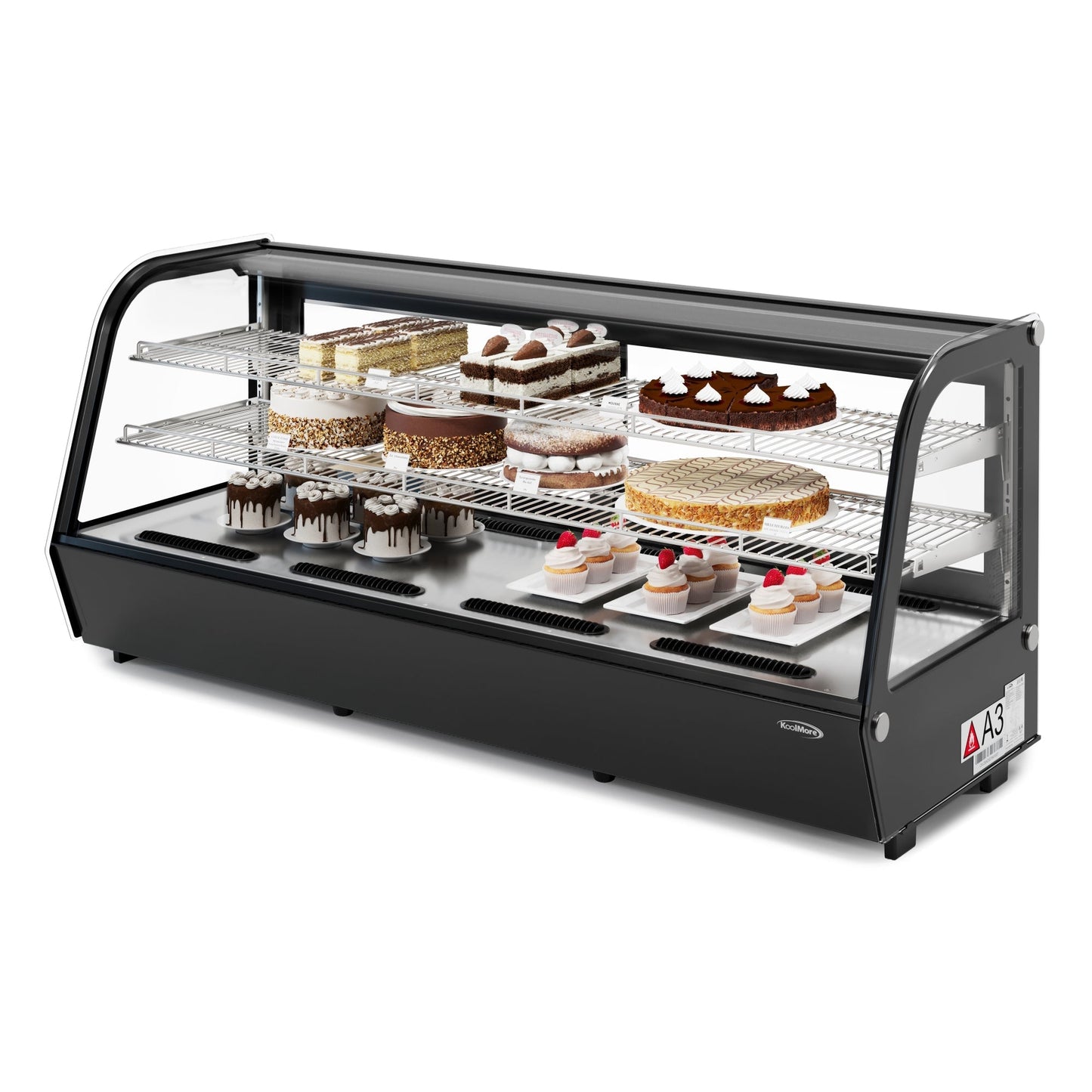 KOOLMORE CDC8CBK 60 in. Countertop Bakery Display Refrigerator in Black, 8 cu. ft. (CDC-8C-BK) - CDC8CBK