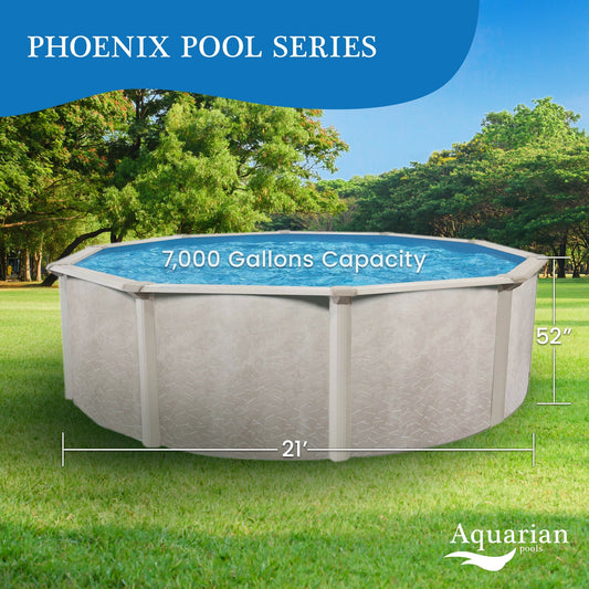 Aquarian Phoenix 21'x52" Round Steel Frame Above Ground Outdoor Pool (For Parts) - 234430