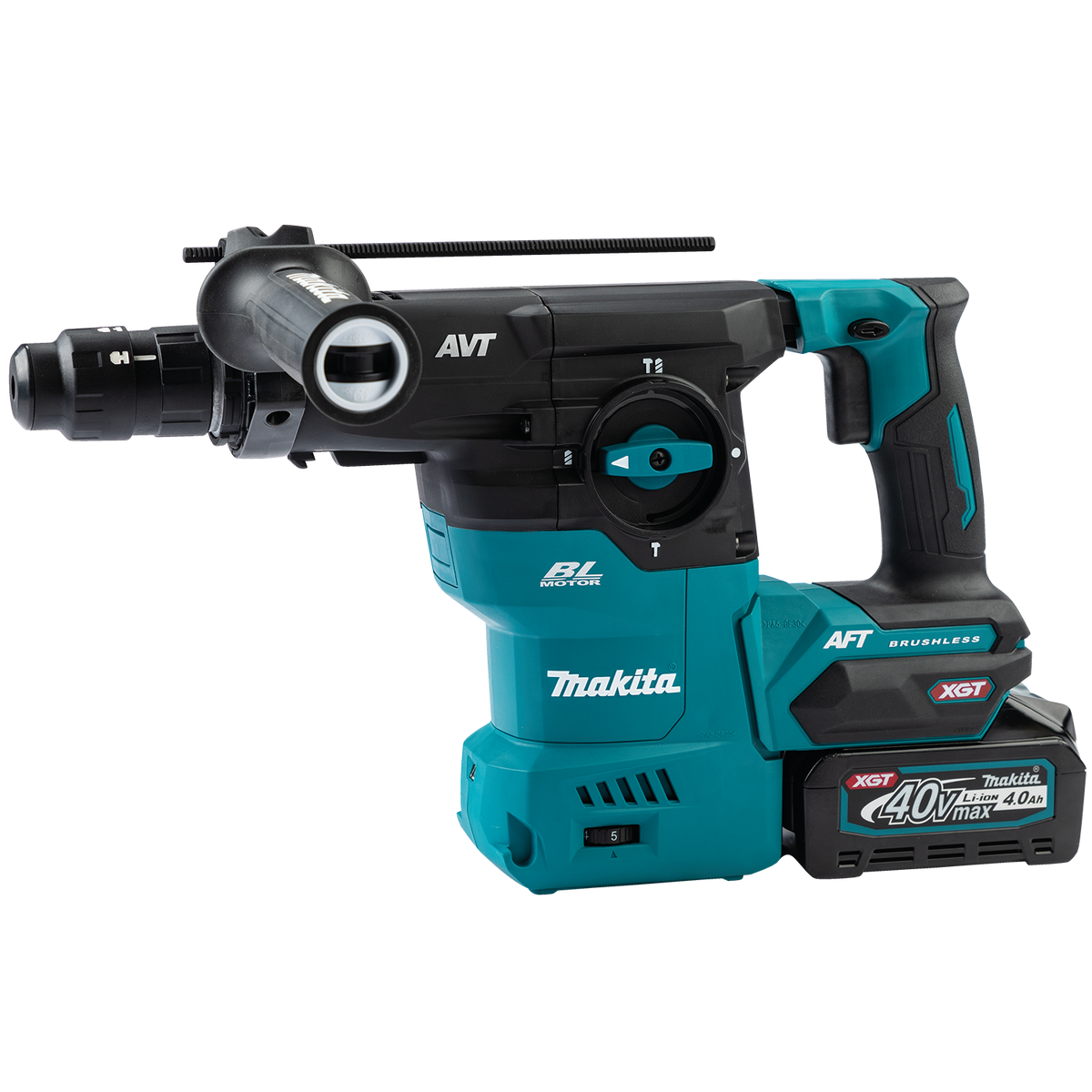 Makita GRH09M1 40V max XGT Brushless Cordless 1‑3/16" SDS‑PLUS AVT Rotary Hammer Kit, with Interchangeable Chuck, AWS Capable (4.0Ah) - GRH09M1