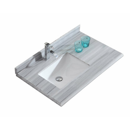 Laviva 36" Offset Countertop with Rectangular Sink - Left - 313613-36-BW