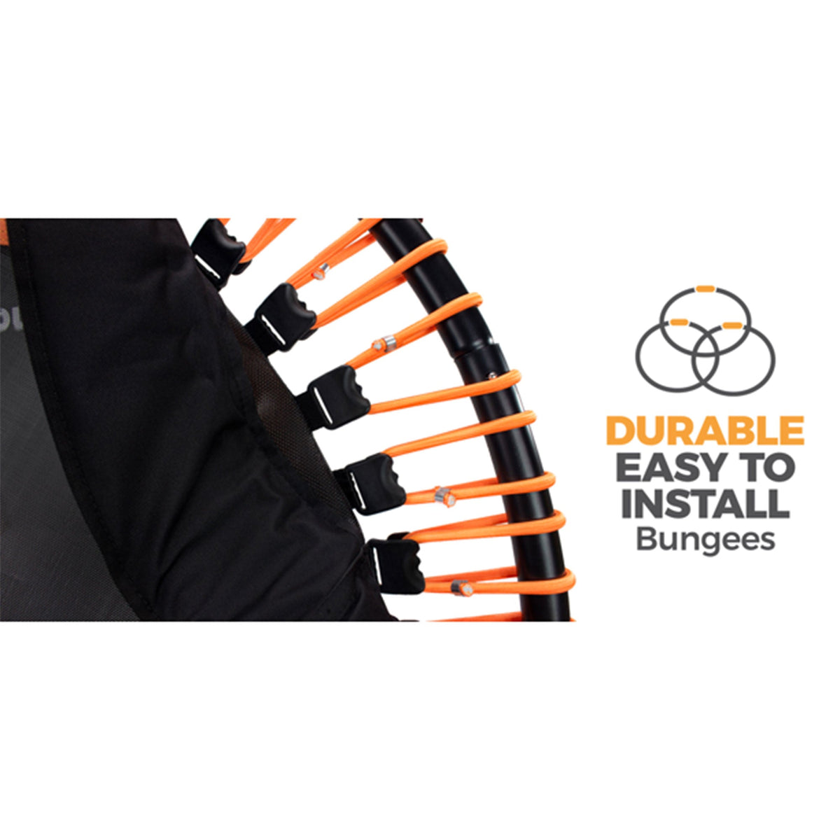 LEAPS & REBOUNDS 48" Adjustable Stability Bar w/ 48" Fitness Trampoline, Orange - 318058