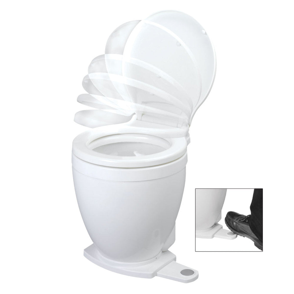 Jabsco Lite Flush Electric 12V Toilet w/Footswitch [58500-0012] - CWR-37220
