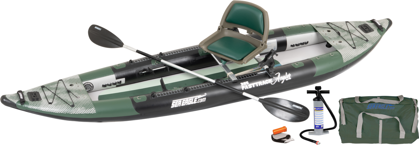 Sea Eagle 385FTAK_FR FastTrack Swivel Seat Fishing Rig Kayak Package New - 385FTAK_FR