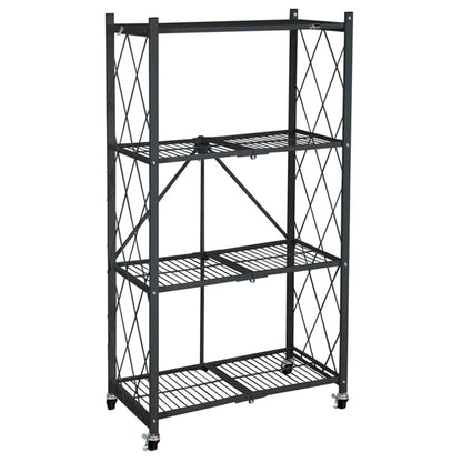 Origami 4 Pack 4 Tier Folding Garage Shelves Heavy Duty Shelving with Wheels - 415228