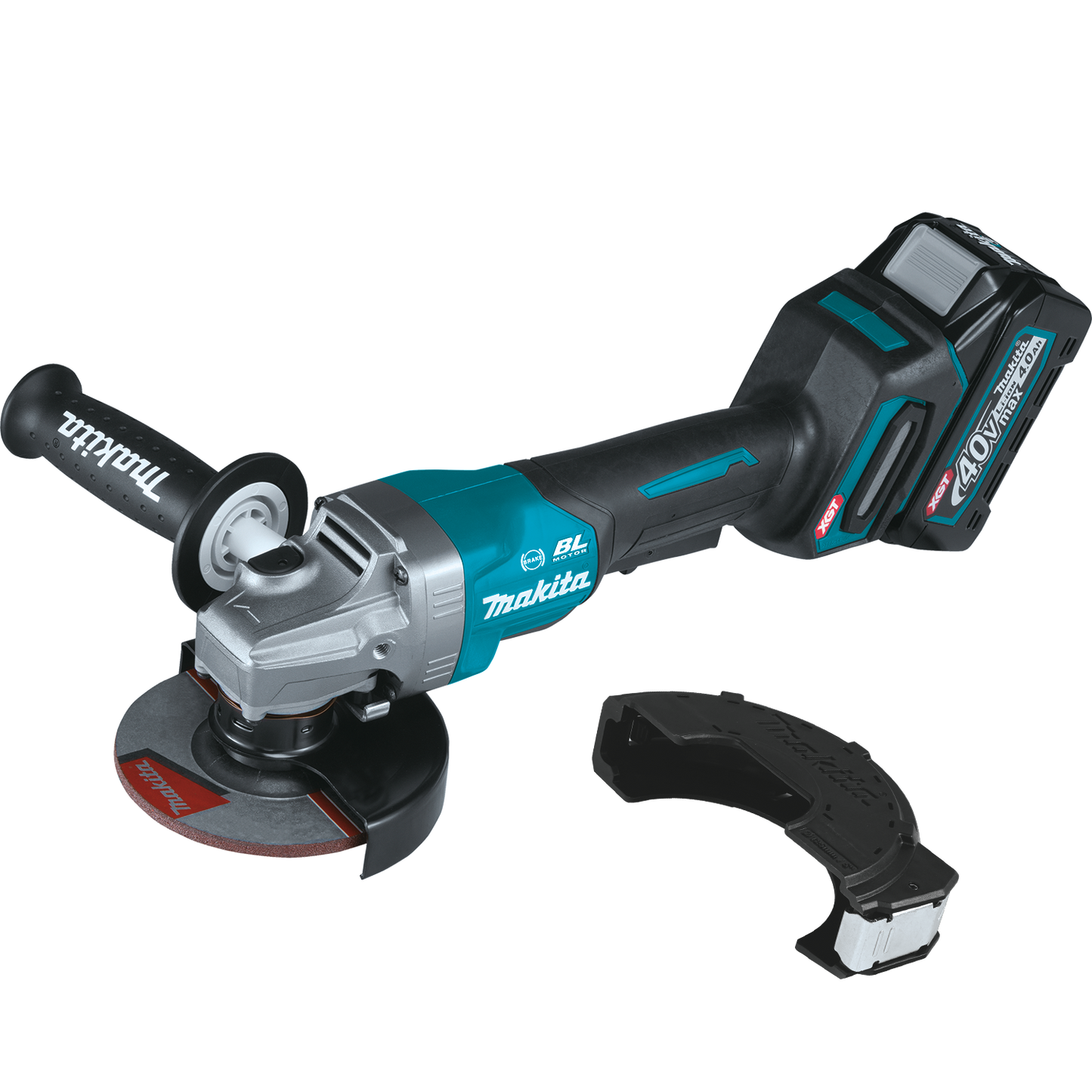 Makita 40V Max XGT Brushless Lithium-Ion 4-1/2 in./5 in. Cordless Paddle Switch Angle Grinder Kit with Electric Brake (4 Ah) - GAG03M1