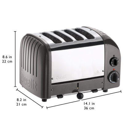 Dualit New Generation Classic 4-Slice Toaster in Metallic Charcoal - 40421