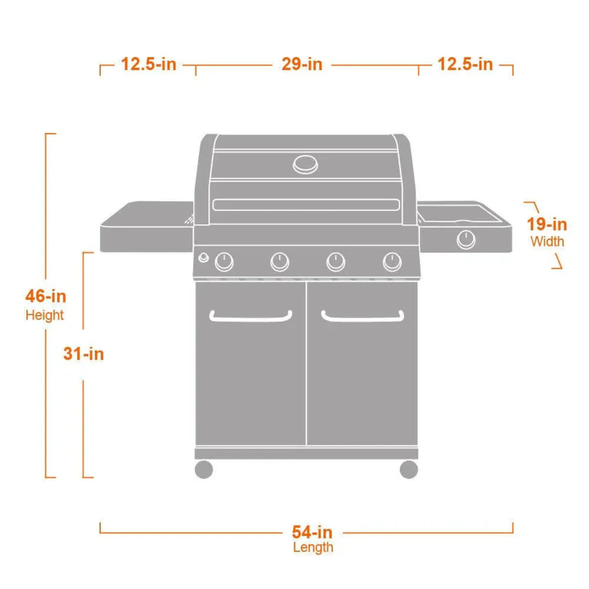 Monument Grills Classic 41847NG Series | 4 Burner Propane Gas Grill in Stainless Steel  (Natural Gas Convertible) - 41847NG