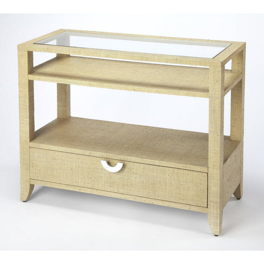Butler Specialty Company Amelle Raffia Console Table, Cream, Yellow  - 4358349