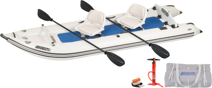 Sea Eagle 437PSK_SW PaddleSki Inflatable Catamaran Boat 2 Person Swivel Seat Package New - 437PSK_SW