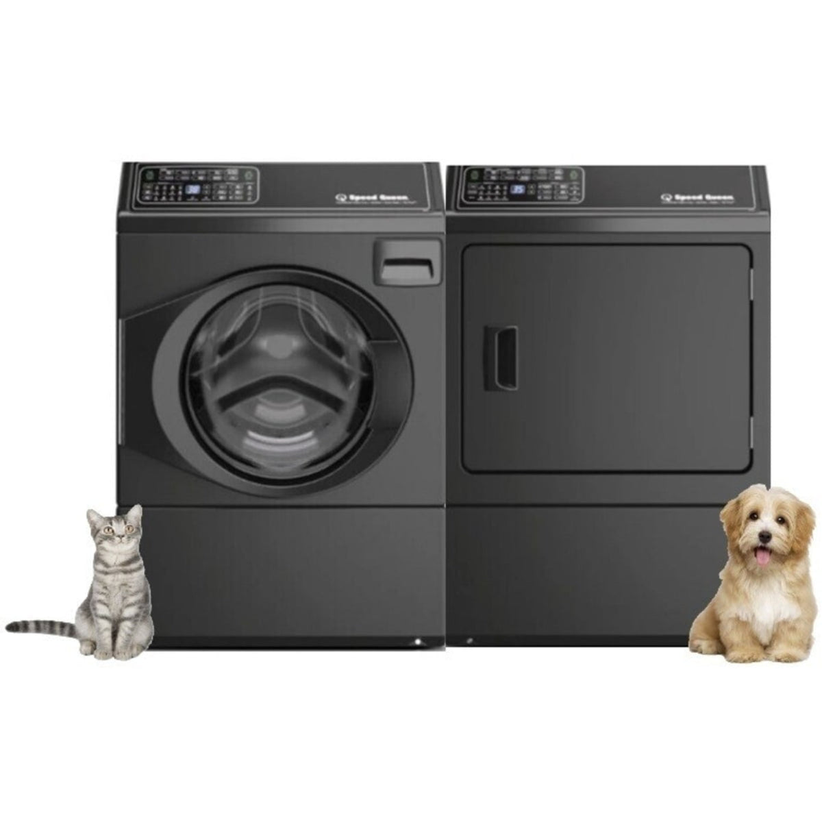 Speed Queen FF7011BN 27 Inch Front Load Washer & Speed Queen DF7004BG 27 Inch Gas Dryer - Speed Queen-FF7011BN-DF7004BG