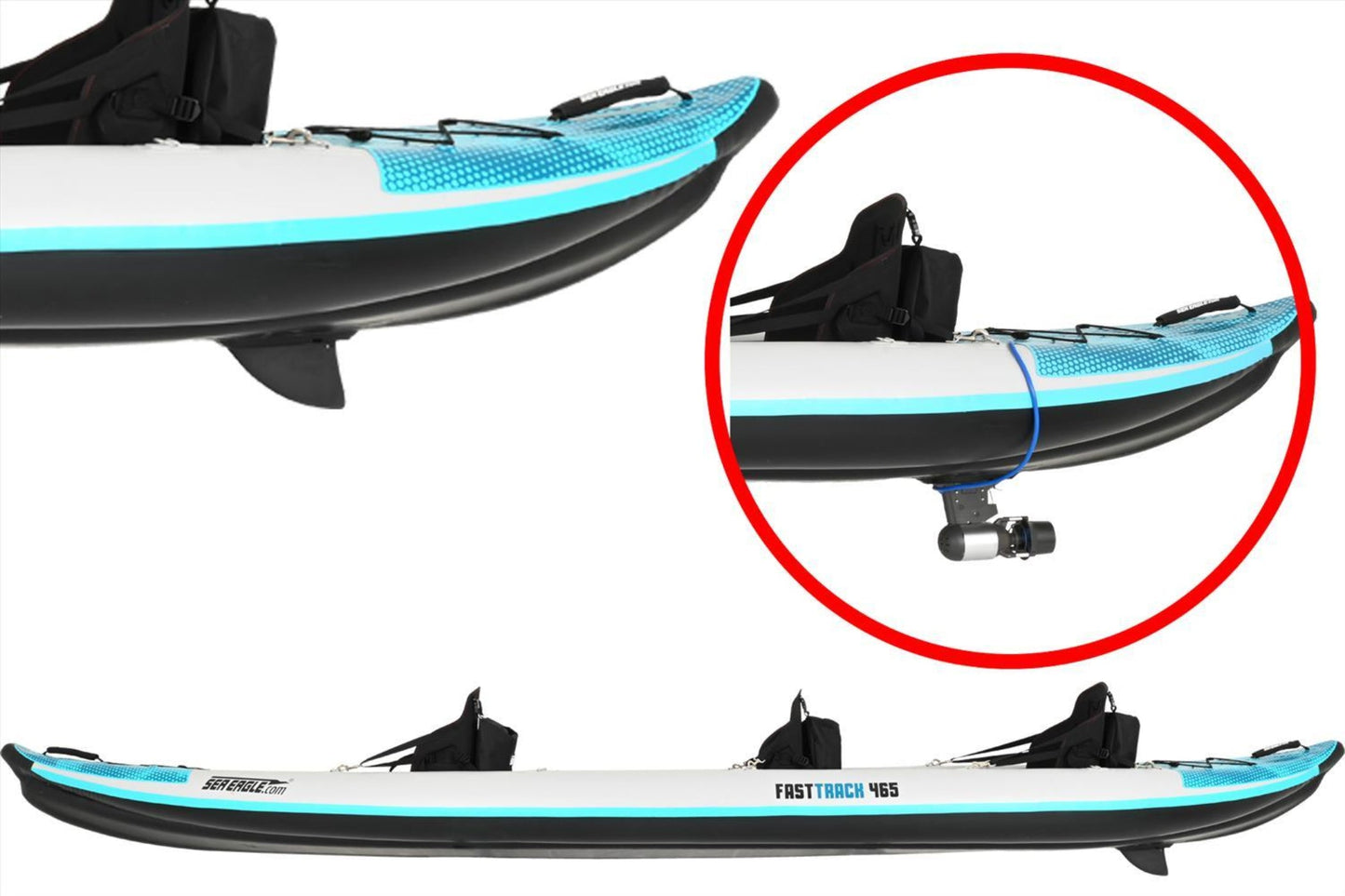 Sea Eagle 465FTK_P2 465ft FastTrack V-Bottom Inflatable Kayak Pro 2 Person Package New - 465FTK_P2