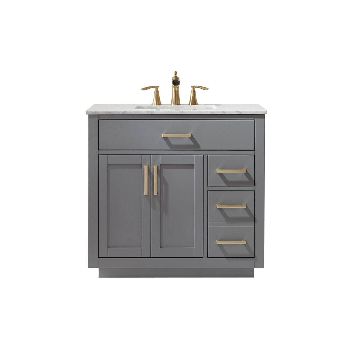 Altair Designs 36" single vanity with top - 531036-WH-CA-NM