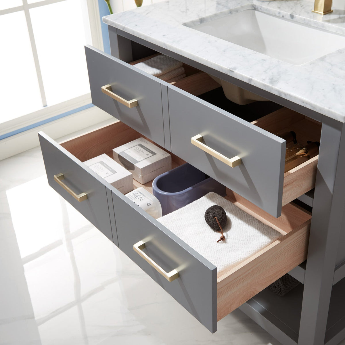 Altair Designs 36" single vanity with top - 532036-WH-CA