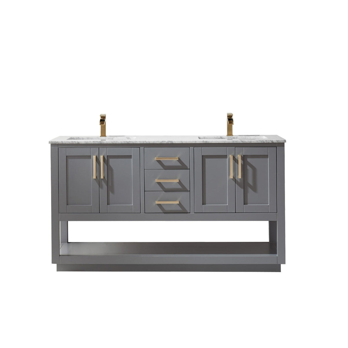 Altair Designs 60" double vanity with top - 532060-WH-CA-NM