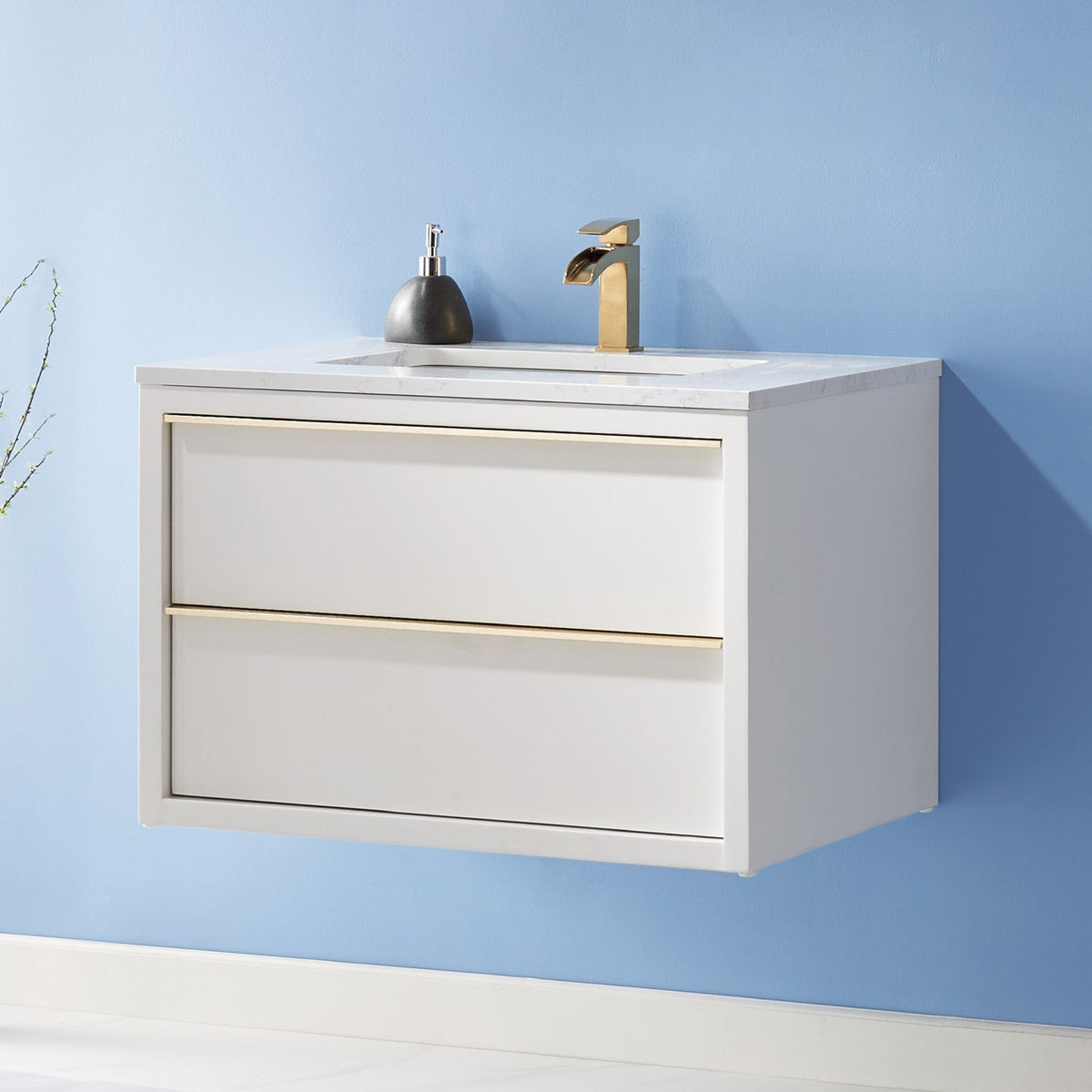 Altair Designs 30" single vanity with top - 534030-WH-AW-NM