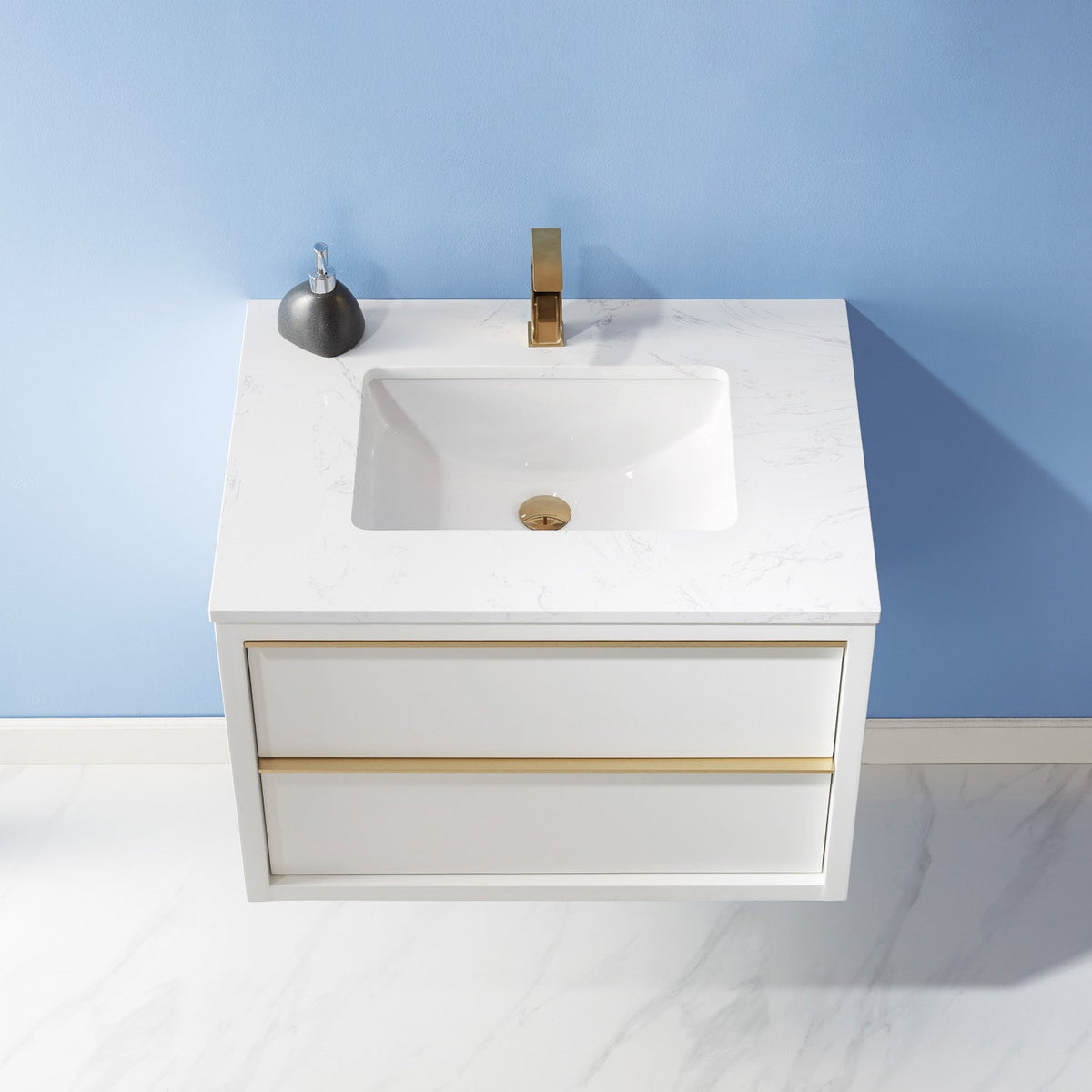 Altair Designs 30" single vanity with top - 534030-WH-AW-NM