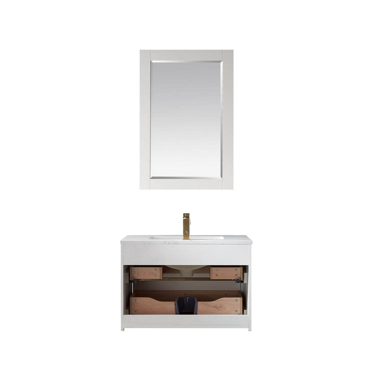 Altair Designs 30" single vanity with top - 534030-WH-AW-NM