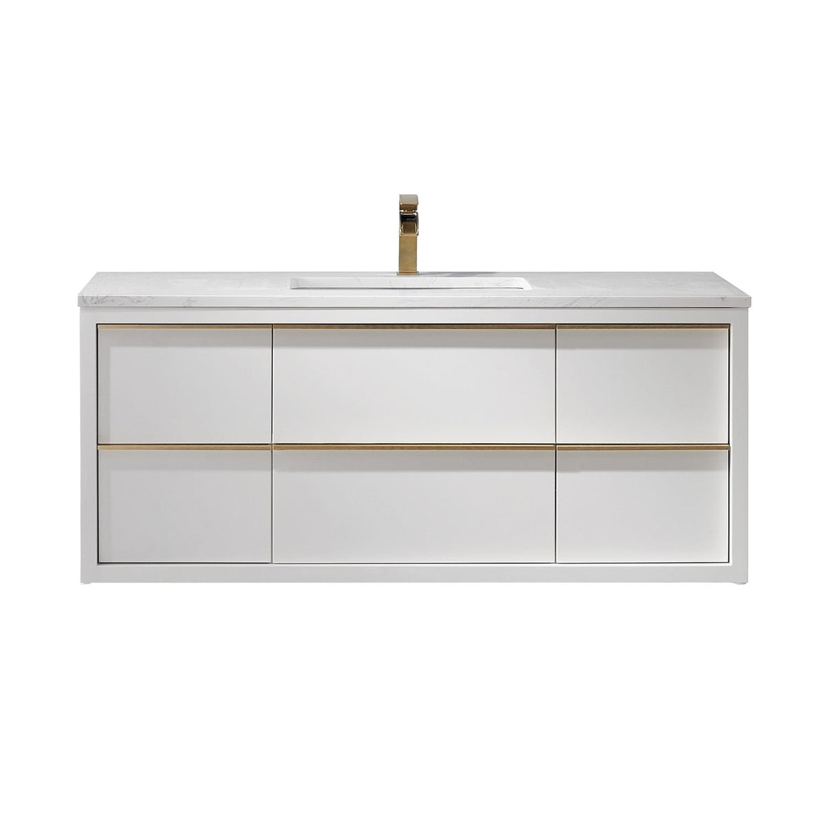 Altair Designs 48" single vanity with top - 534048-WH-AW-NM
