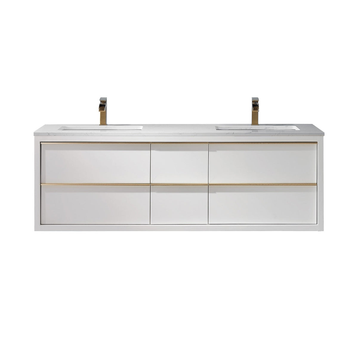 Altair Designs 60" double vanity with top - 534060-WH-AW-NM