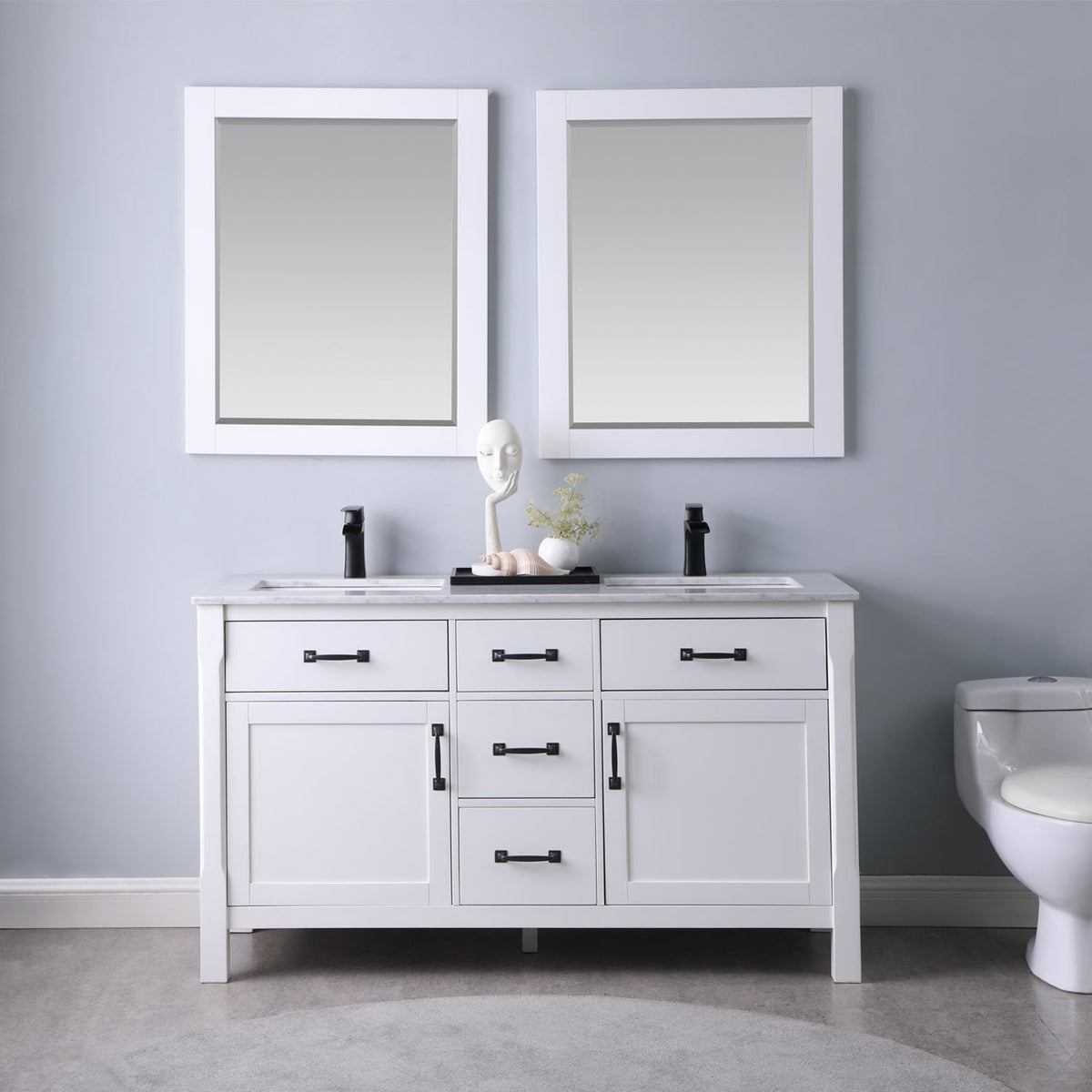 Altair Designs 60" double vanity with top - 535060-WH-CA