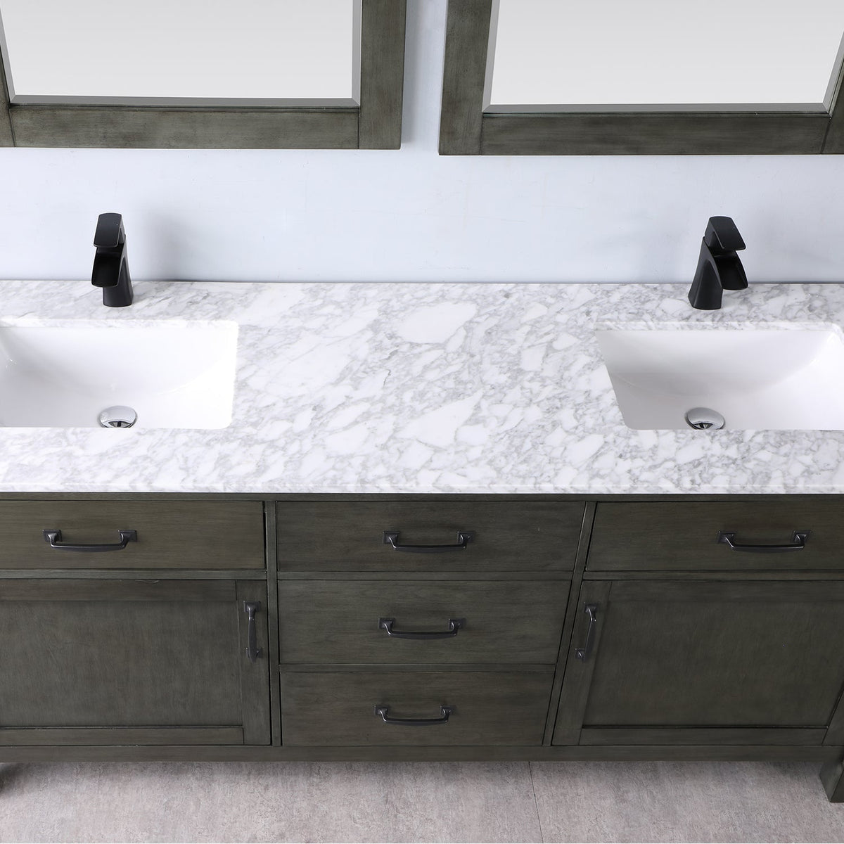 Altair Designs 72" double vanity with top - 535072-WH-CA