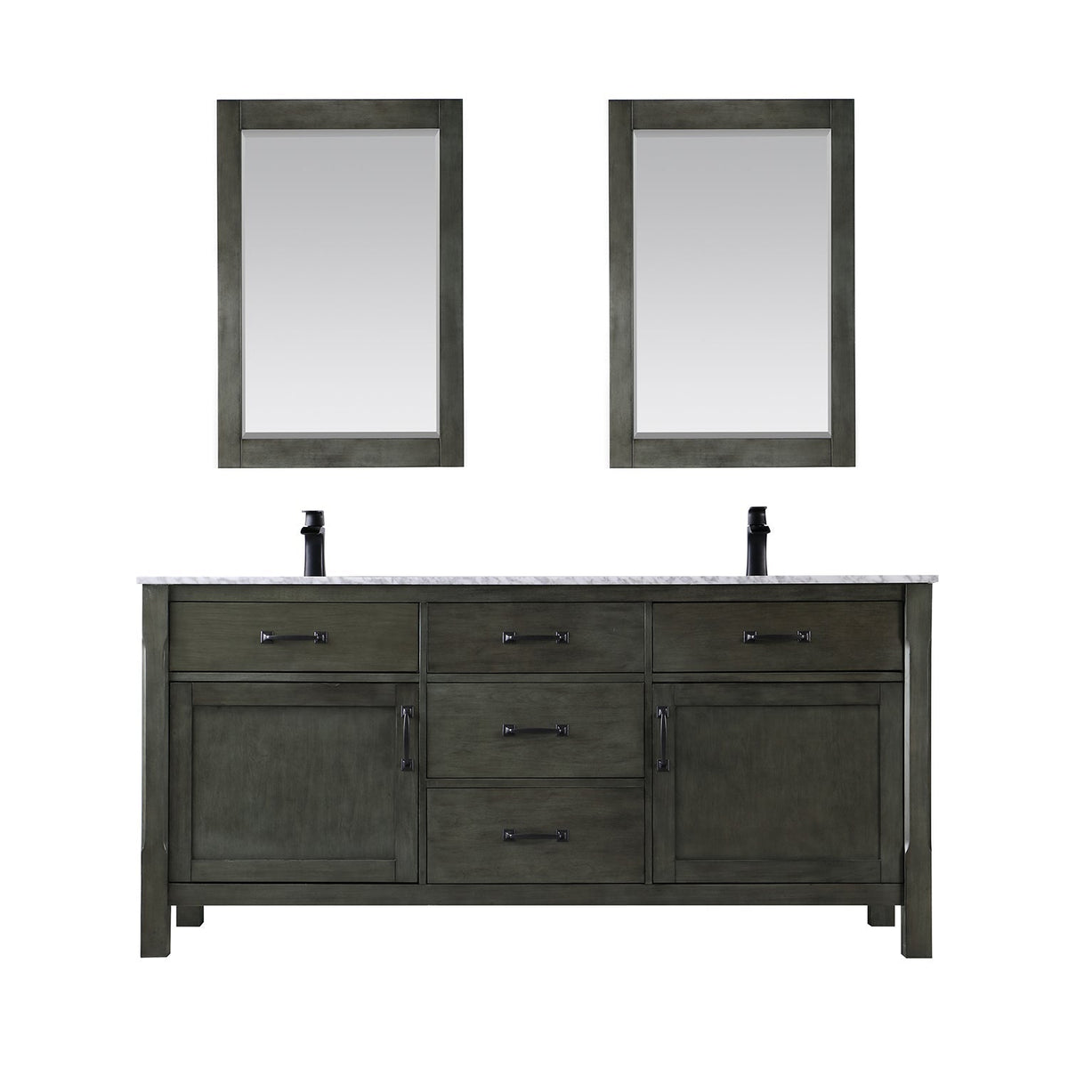 Altair Designs 72" double vanity with top - 535072-WH-CA