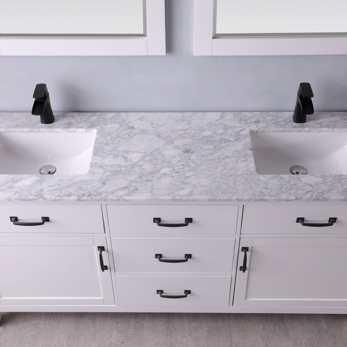 Altair Designs 72" double vanity with top - 535072-WH-CA