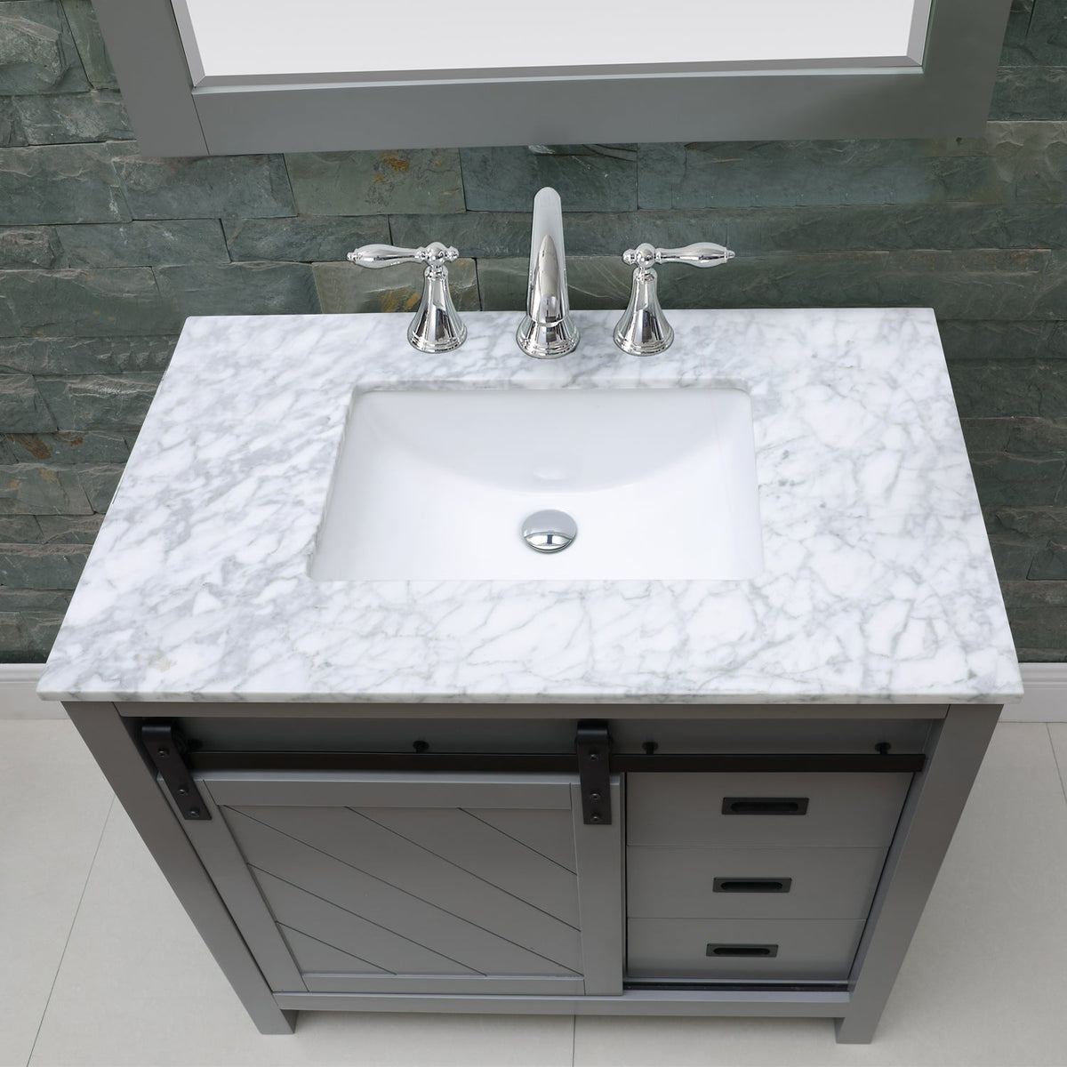 Altair Designs 36" single vanity with top - 536036-WH-CA-NM