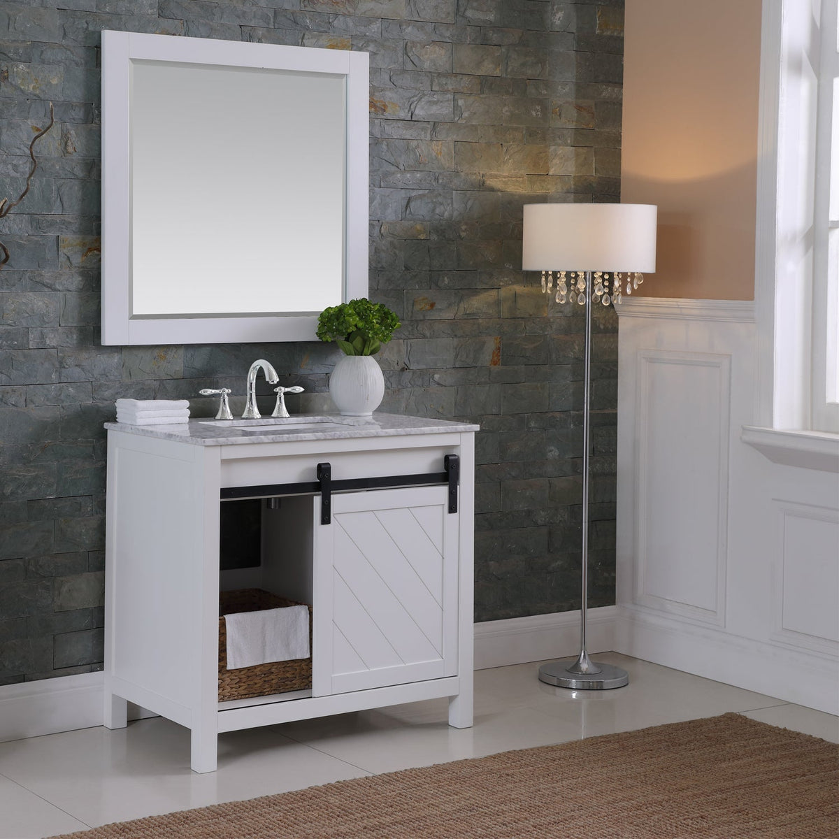 Altair Designs 36" single vanity with top - 536036-WH-CA-NM