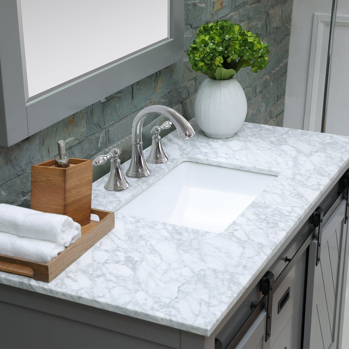 Altair Designs 48" single vanity with top - 536048-WH-CA-NM