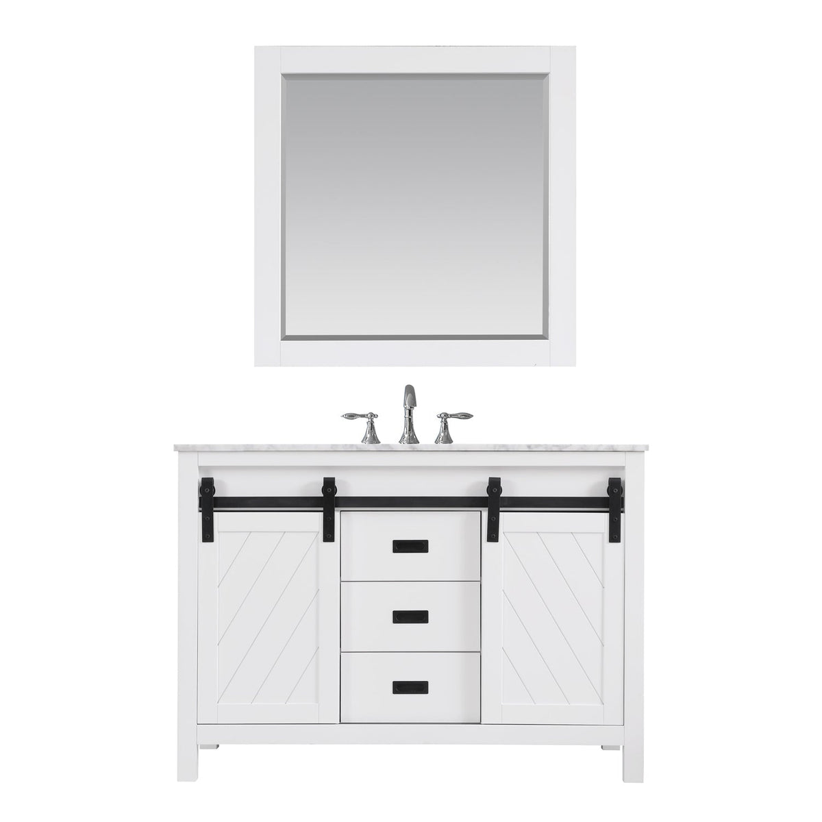 Altair Designs 48" single vanity with top - 536048-WH-CA-NM
