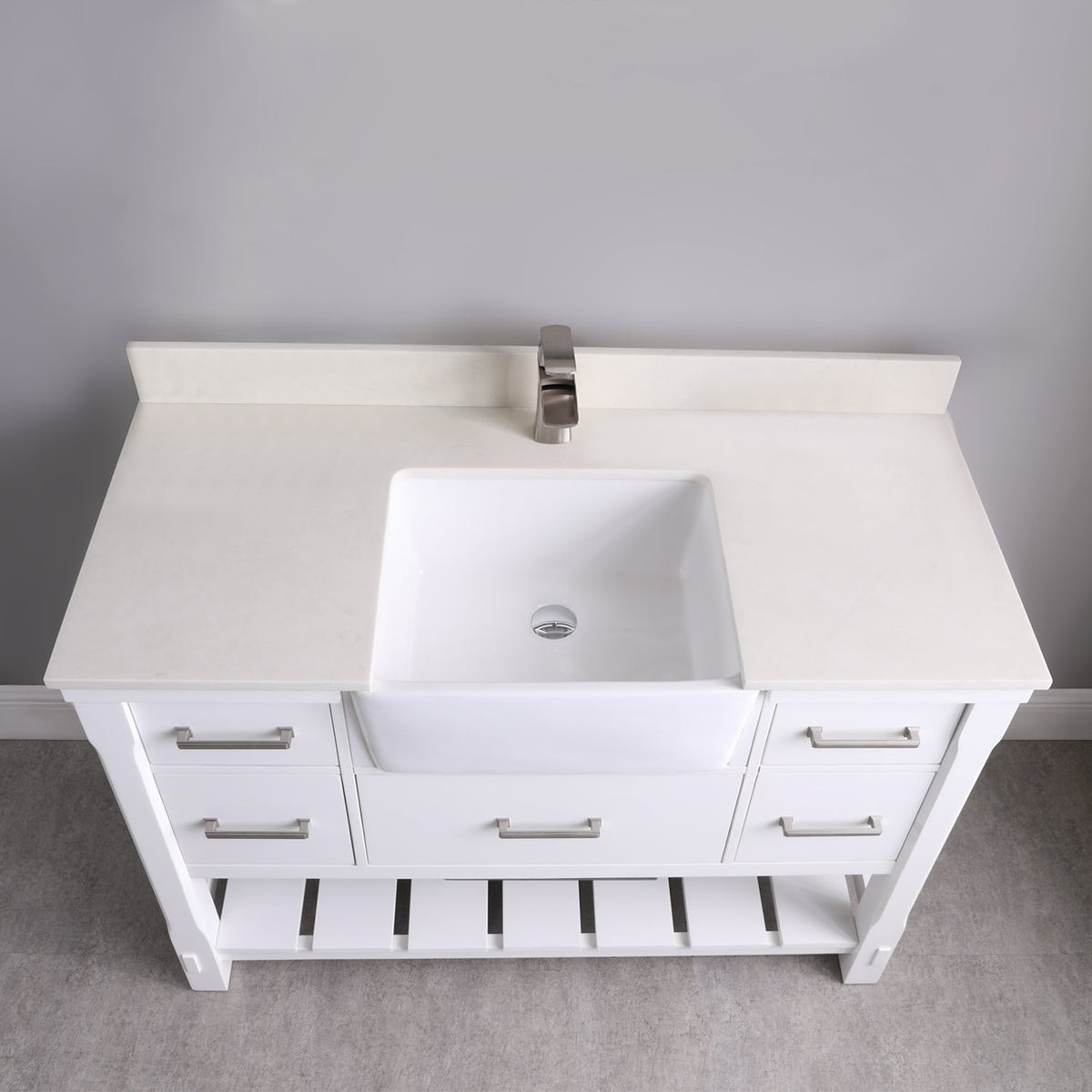 Altair Designs 48" single vanity with top - 537048-WH-AW-NM