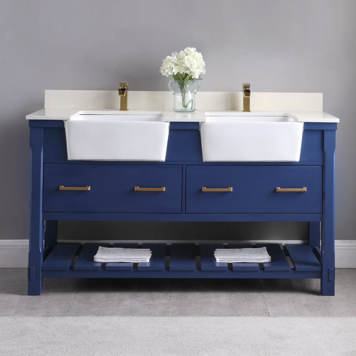 Altair Designs 60" double vanity with top - 537060-WH-AW-NM
